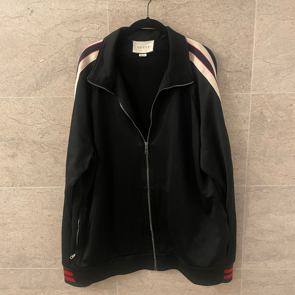 Mens Authentic XXXL Gucci Logo Track Jacket in Navy